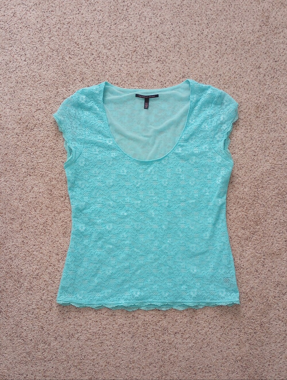 Y2K Victoria's Secret Blue Lace Shirt Large